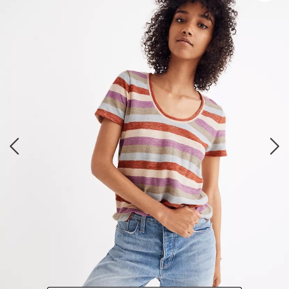 Madewell alto scoop tee in Granda striped x small